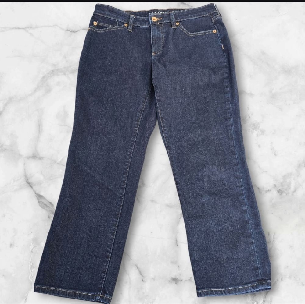 Lands' End Mid Rise Crop Petite Jeans (SIZE:6)